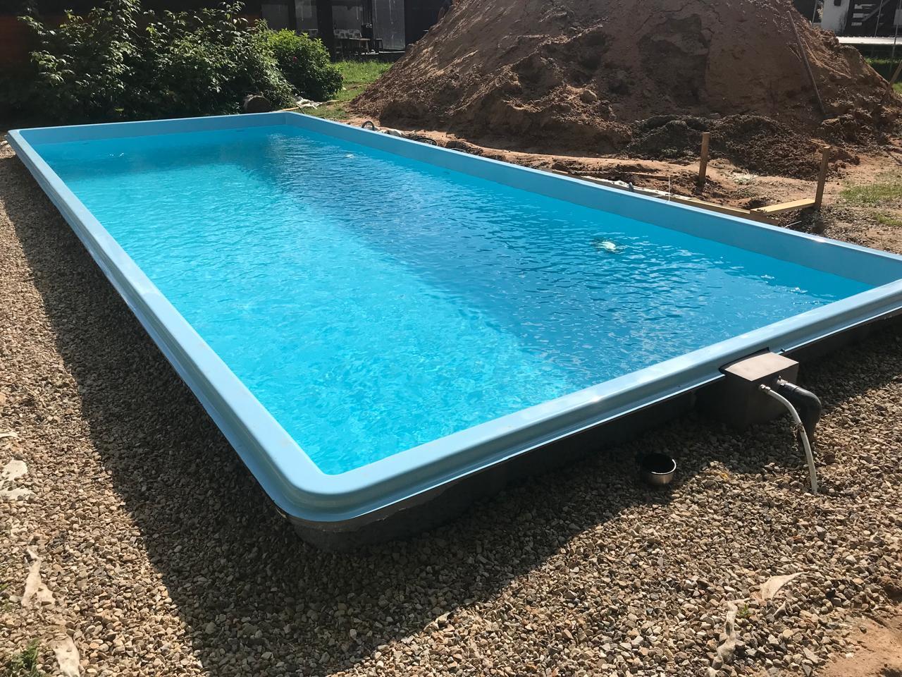 Процесс установки композитного бассейна 1